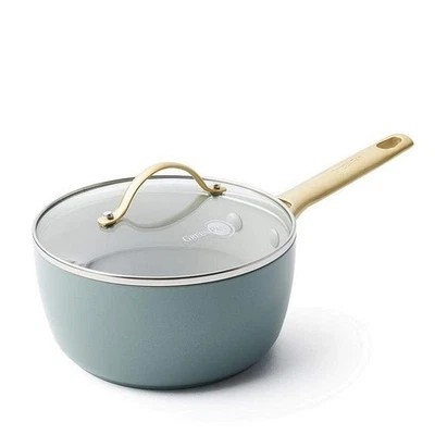 NEW Greenpan Padova Saucepan w/Lid Smokey Sky Blue 18cm/2L - Image 1 of 4