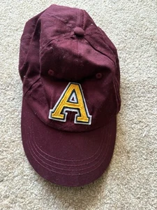 Aeropostale Unisex Adult Ball Cap Snapback Burgundy & Yellow Hat - Picture 1 of 3