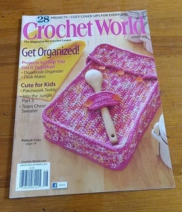 Crochet World Magazine AUGUST 2013 GET ORGANIZED 28 Projects Free US Ship - Picture 1 of 3
