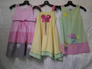 Lot of 3 RARE EDITIONS Applique Seersucker Summer Sun Dresses New & Worn Once 6 - Picture 1 of 13