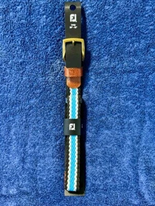 FOOTJOY MEN'S WOVEN GOLF BELT - BLACK, WHITE, LT. BLUE (T-265) NEW! MAKE OFFER!! - Picture 1 of 6