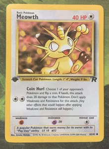 1st Edition Meowth 62/82 - Team Rocket - Near Mint - Bild 1 von 2