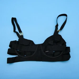 Victorias Secret Balconette 32B Black Sexy Lingerie Strappy Unlined Balconet New - Picture 1 of 7