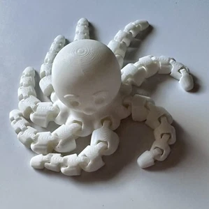 3D Printed Flexi Articulated Octopus WHITE - Picture 1 of 1