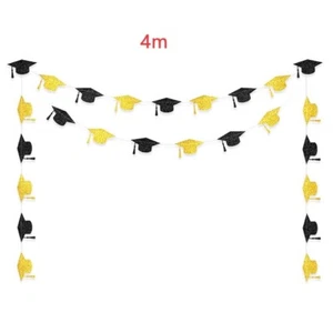 4M Graduation Banner Hat Star Bunting Backdrop Props Photo Booth Decorations - Picture 1 of 1