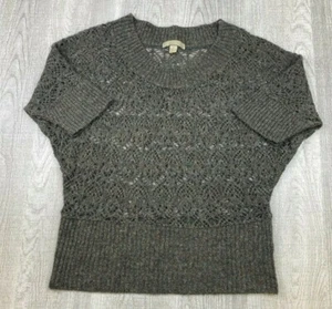 oneA Pullover Damen Größe S grün meliert lockerer Strick Acryl kurze Dolemanärmel - Bild 1 von 10