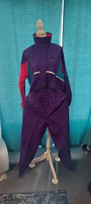 Chaqueta De Colección FRANK SHORT SPORTS RUNNING Para Mujer Talla Mediana Años 90 Púrpura Azul Foto 1 de 4