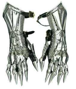 Medieval Gothic Armor Gauntlets Pair of Arm Gloves Steel LARP Warrior Gauntlets - Picture 1 of 3