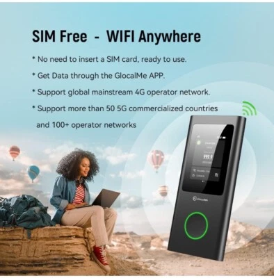 Novo Roteador GlocalMe 5G Nummen Mobile Hotspot WiFi Bandas de Frequência Global Seguro - Imagem 1 de 4