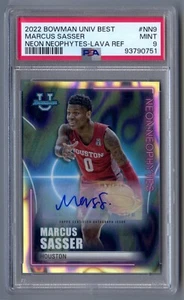MARCUS SASSER 2022 Bowman University Best NN9 Neon Neophytes Lava PSA 9 Auto /50 - Picture 1 of 2