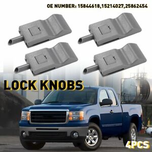 4PCS Door Lock Knobs Front/Rear For 2007-2014 Chevy Tahoe Suburban Silverado GMC