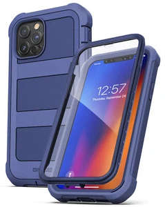 iPhone 12 Pro Max Case w/ Built-In Screen Protector Protective Full Cover Purple - Picture 1 of 7