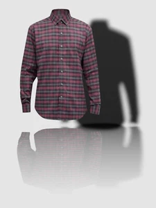 $125 Neiman Marcus Men's Red Cotton Long-Sleeve Flannel Sport Shirt Size M - Picture 1 of 1