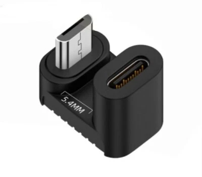Micro 5Pin USB to USB C Power Data U Shape Adapter | Down Angled Male to Female  - Image 1 of 4