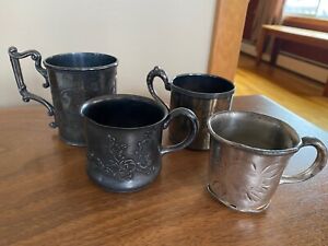 Vintage Silver Plated Cup Lot - Rogers, Reed & Barton, Van Bergh, Baby Cups