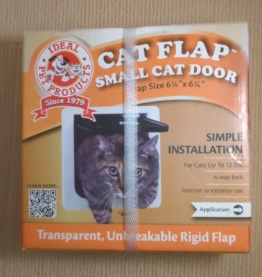 Cat Flap Small Pet Door 6 1/4" x 6 1/4" Easy Installation - Image 1 of 3