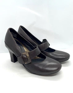 Clarks Artisan Womens US Size 6M Brown Leather Mary Jane Shoe Heel No 87402 - Picture 1 of 8