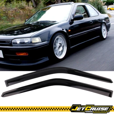 Fits 90-93 Honda Accord Coupe Acrylic Window Visors Rain Sun Guard 2Pcs Set - Image 1 of 4
