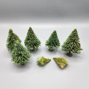 Lot of 7 Model Pine Tree Plants Scenery For Model Layouts Trains - Picture 1 of 3