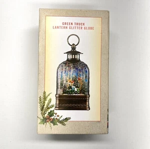 New Cracker Barrel Green Truck Lantern Glitter Globe Winter Christmas Exclusive - Picture 1 of 8