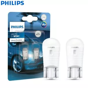 Philips LED T10 W5W Ultinon Pro3000 6000K Turn Signal Lamps Car Interior Light - Picture 1 of 4