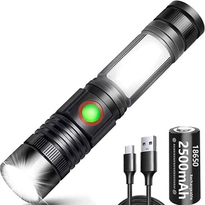 Flashlight Torch Led Rechargeable 2000 Lumen Mini Magnet Super Bright Tactical - Picture 1 of 7