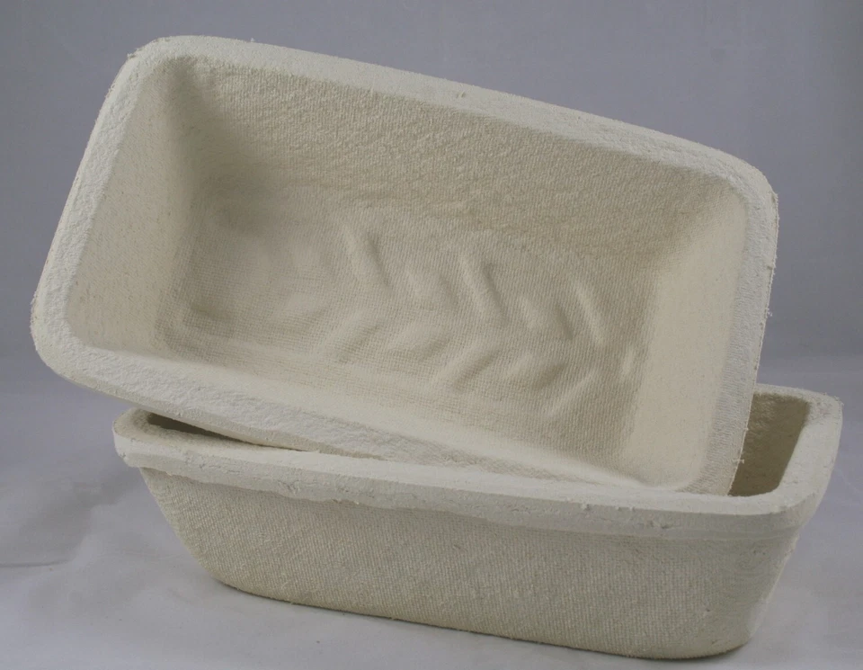 Gärkorb, Gärkörbchen, Holzschliff, lang, eckig, Bodenmuster "Ähre", 750 Gramm - Bild 1 von 1