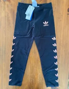 New Girls Youth Small Adidas Cropped Leggings Pants 9-10 years - Picture 1 of 3