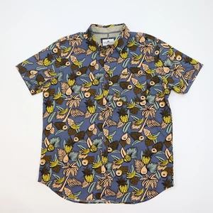 Ditch Plains Shirt Mens Large Casual Comfort Button-Up Pineapple Papaya NWT - Picture 1 of 6