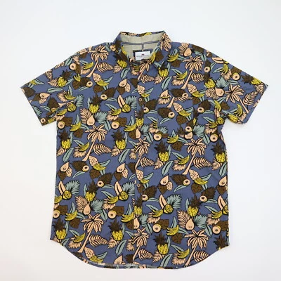 Camisa Ditch Plains Para Hombres Grande Informal Cómoda Abotonada Piña Papaya Nueva con Etiquetas Foto 1 de 4