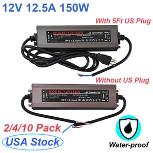 150W IP67 Waterproof Power Supply AC110V to DC12V LED Driver Transformer Adapter - Picture 1 of 14