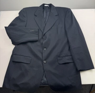 Blazer vintage de lana Worsted Yves Saint Laurent 44L azul marino Foto 1 de 4