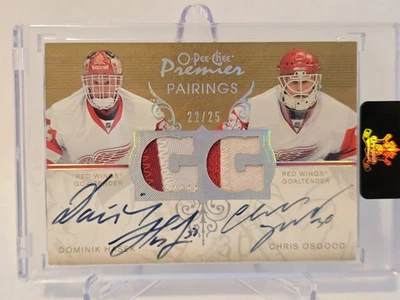 2007-08 O-Pee-Chee Premier #PC-HO Dominik Hasek Chris Osgood Pairings Auto Patch - Image 1 of 2