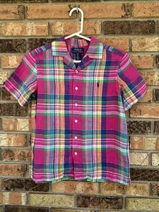 LADIES NWOT RALPH LAUREN MADRAS PLAID POLO PONY SUMMER BLOUSE, SIZE SMALL, 34"BU - Picture 1 of 4