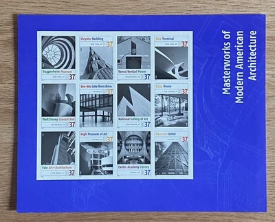 Masterworks of Modern American Architecture US 37 cent Stamp Sheet. Scott #3910 - Image 1 of 2