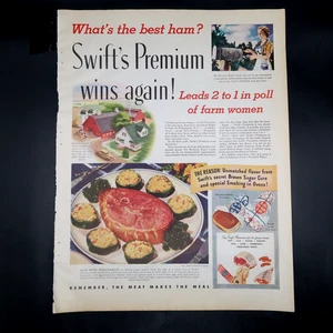 Swifts Premium Ham / General Electric Advertisement 1940 Color Original Vintage - Picture 1 of 6
