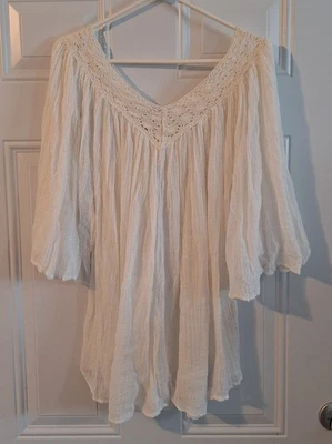 S Pequeño Jen's Pirate Booty Stevie Cuello en V Túnica Top Crema Marfil Sin Cinta Foto 1 de 2