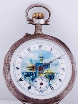 Antike LeCoultre Silber Taschenuhr Türkischer Osmanischer Markt - Emailliertes Zifferblatt - Bild 1 von 4