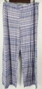 Victoria's Secret Damen XL Pyjama Schlafhose rosa blau weiß Pull-On weites Bein - Bild 1 von 9