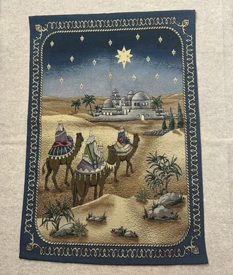 And It Came To Pass 3 Wise Men Christmas Tapestry Wall Hanging nativity home - Image 1 of 4