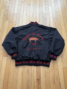Vintage Schafer Outfitter Herren M gefüttert Zip Bomberjacke Western bestickt Schweine 90er - Bild 1 von 7