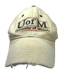 Vintage University Of Miami 3 BAR HAT The Game White Snapback Cap Canes - Picture 1 of 6