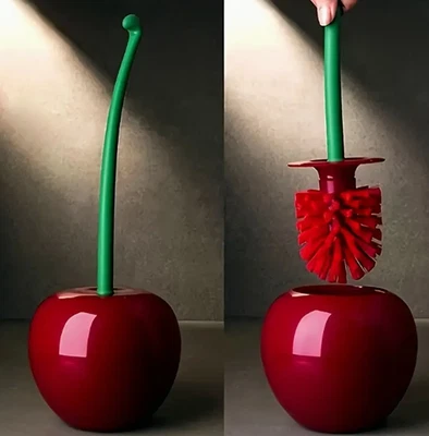 Creative Toilet Brush Holder Set Cherry Shape  Cleaning Bathroom - Image 1 of 4