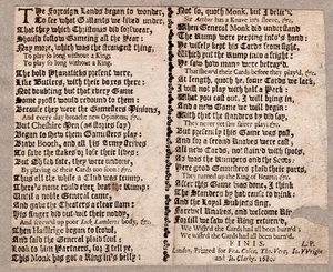 1680 Royalist Restoration Broadside Ballad A New Game at Cards by Laurence Price - Bild 1 von 3