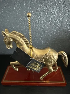 Massives Messing Karussell Pferd Statue Figur Vintage Made In Korea - Bild 1 von 11
