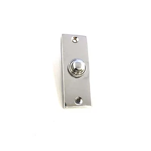 Solid Polished Chrome Victorian Door Bell Chime Push Button Press - Picture 1 of 5