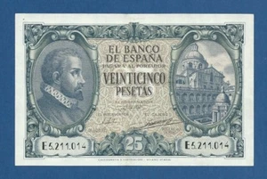 ESPAÑA // SPAIN -- 25 PESETAS ( 1940 ) -- EBC- // aXF -- SERIE E -- PICK 116a . - Imagen 1 de 2