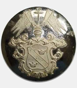 Antiker versilberter Lackierknopf - Familie Ankarcrona von ca. Jh. Sporrong, 34mm - Bild 1 von 3