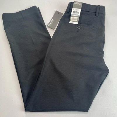 Pantalones de vestir Kenneth Cole Reaction 31 x 32 para hombre a rayas negras de Macy's nuevos con etiquetas Foto 1 de 4