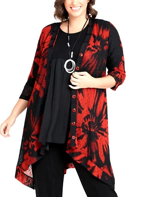 TS TAKING SHAPE plus sz XS / 14 Floral Lace Mesh Cardigan sheer jacket cardy NWT - Image 1 of 4